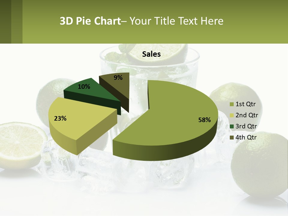 A Glass Of Water With Limes And Ice PowerPoint Template