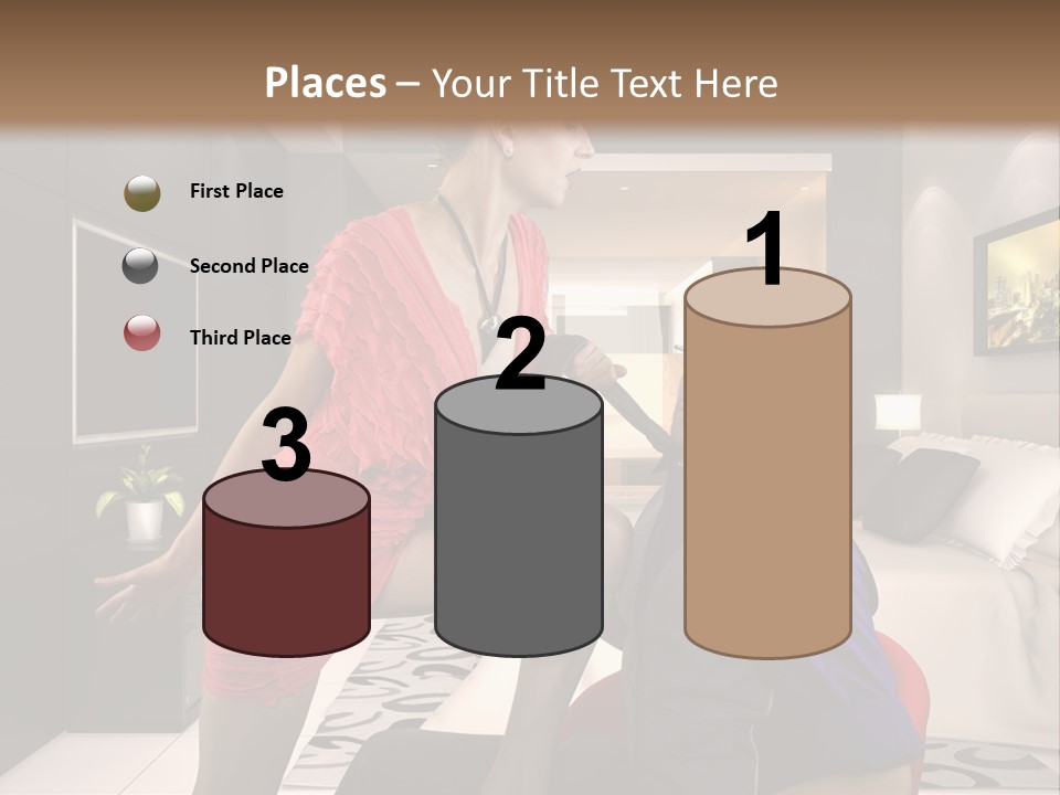 A Man Sitting On A Bed Next To A Woman PowerPoint Template