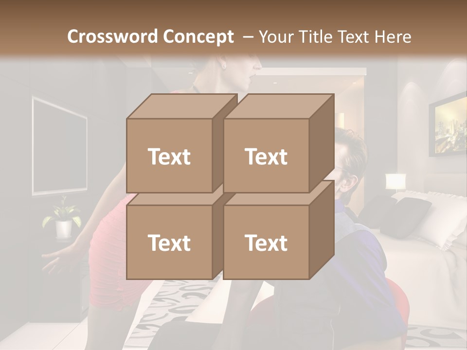 A Man Sitting On A Bed Next To A Woman PowerPoint Template