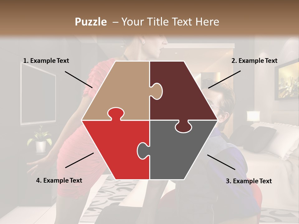 A Man Sitting On A Bed Next To A Woman PowerPoint Template