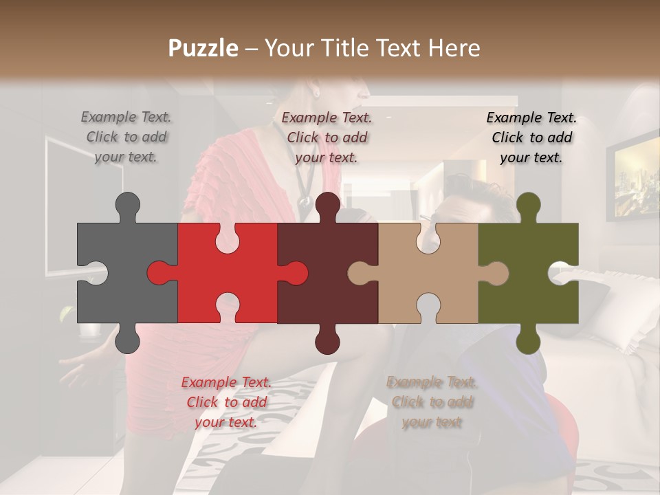 A Man Sitting On A Bed Next To A Woman PowerPoint Template