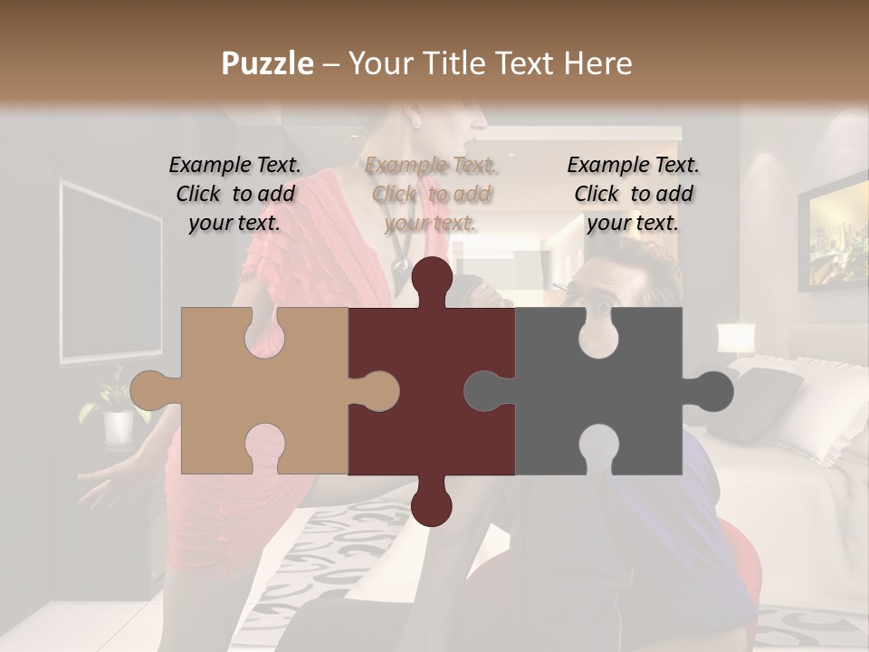 A Man Sitting On A Bed Next To A Woman PowerPoint Template