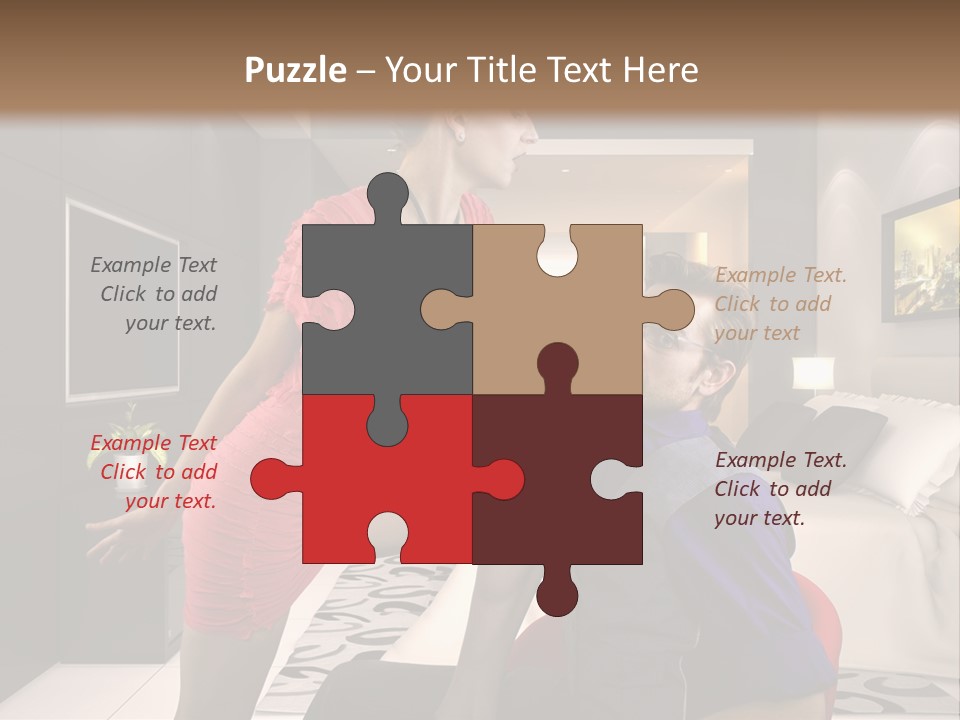 A Man Sitting On A Bed Next To A Woman PowerPoint Template