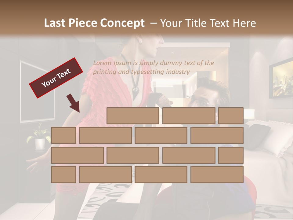 A Man Sitting On A Bed Next To A Woman PowerPoint Template