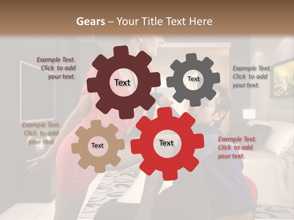 A Man Sitting On A Bed Next To A Woman PowerPoint Template