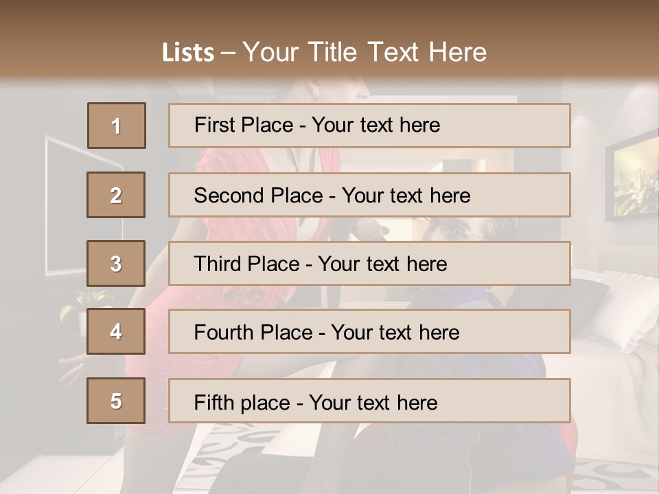 A Man Sitting On A Bed Next To A Woman PowerPoint Template