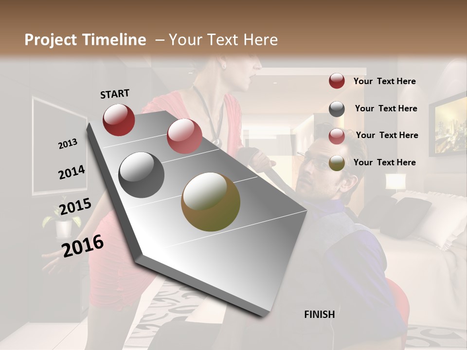 A Man Sitting On A Bed Next To A Woman PowerPoint Template