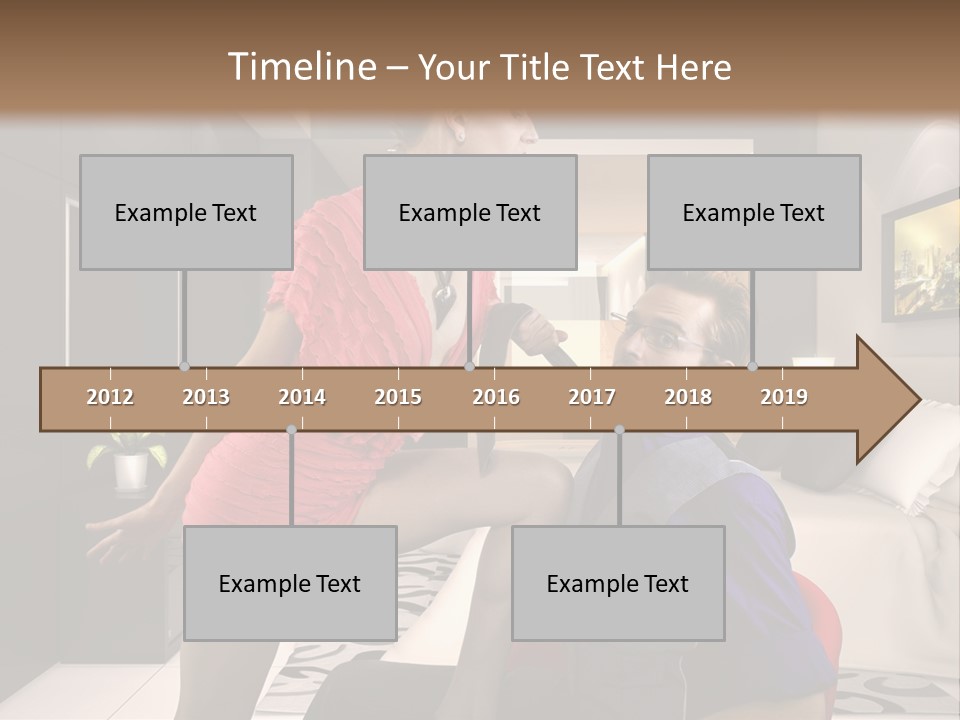 A Man Sitting On A Bed Next To A Woman PowerPoint Template