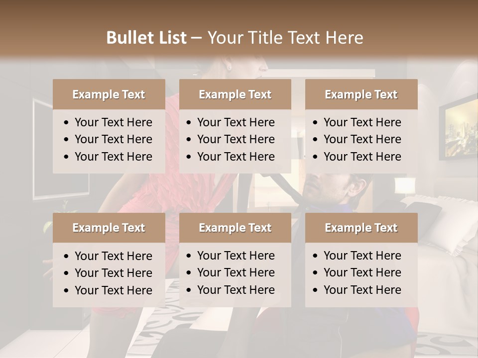 A Man Sitting On A Bed Next To A Woman PowerPoint Template