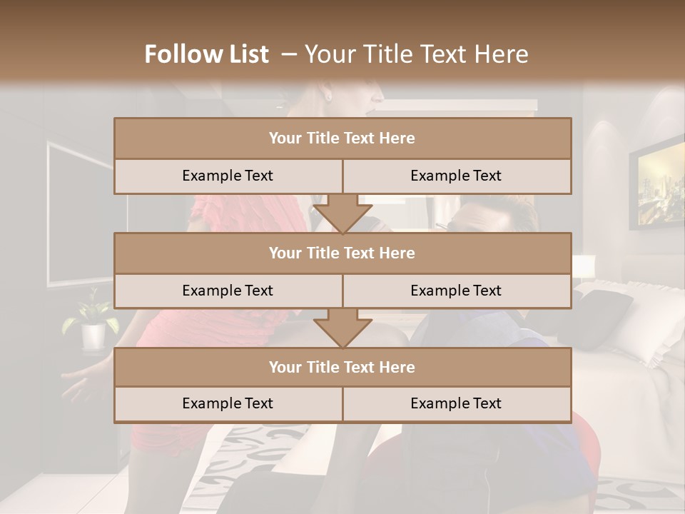 A Man Sitting On A Bed Next To A Woman PowerPoint Template
