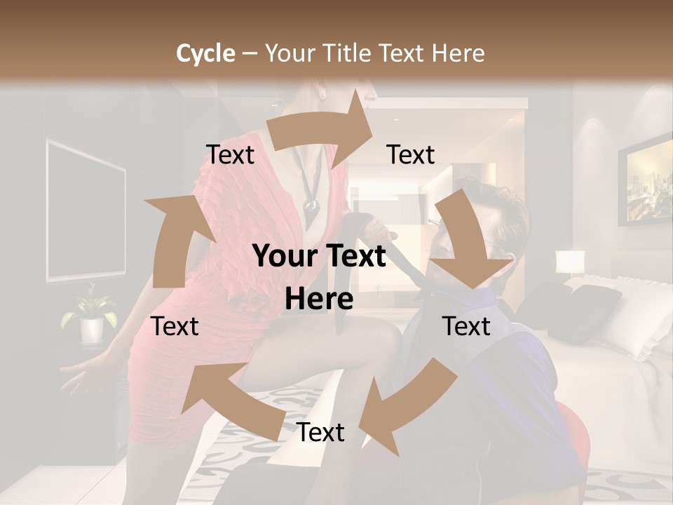 A Man Sitting On A Bed Next To A Woman PowerPoint Template