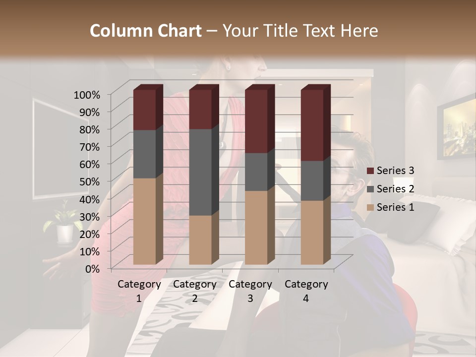A Man Sitting On A Bed Next To A Woman PowerPoint Template