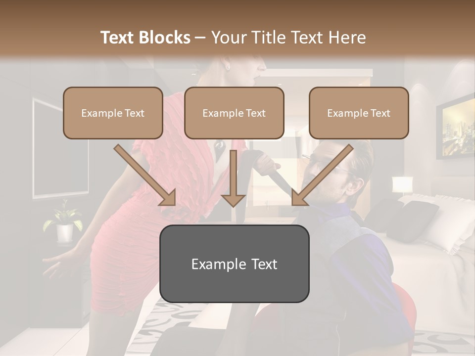 A Man Sitting On A Bed Next To A Woman PowerPoint Template