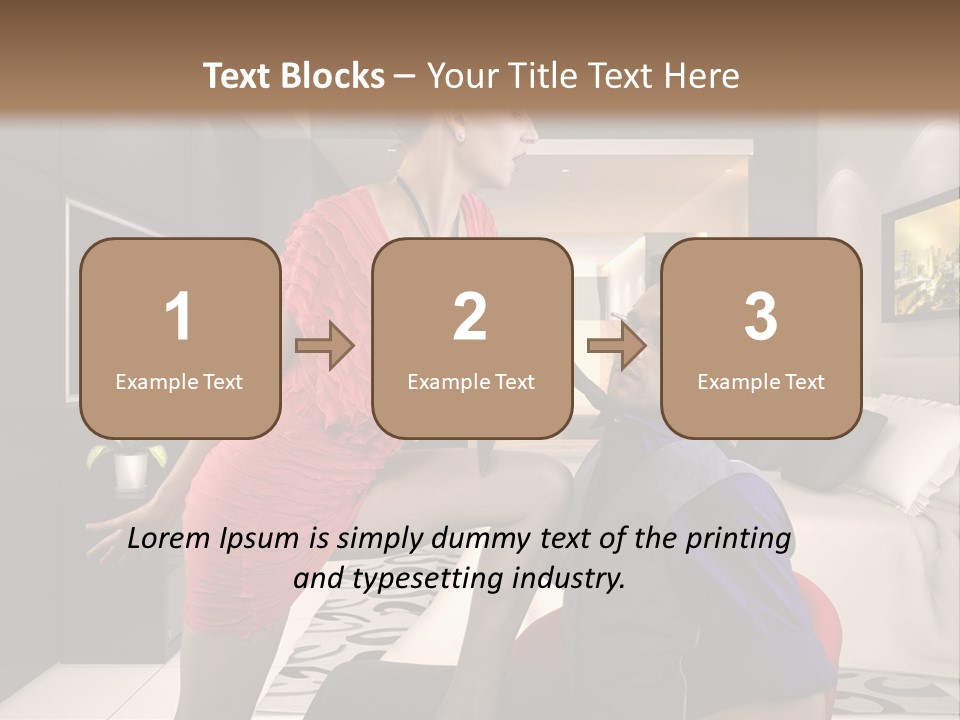 A Man Sitting On A Bed Next To A Woman PowerPoint Template