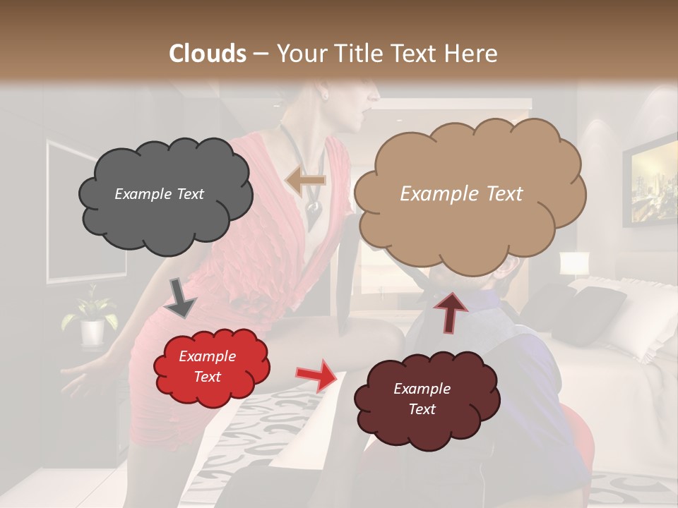 A Man Sitting On A Bed Next To A Woman PowerPoint Template