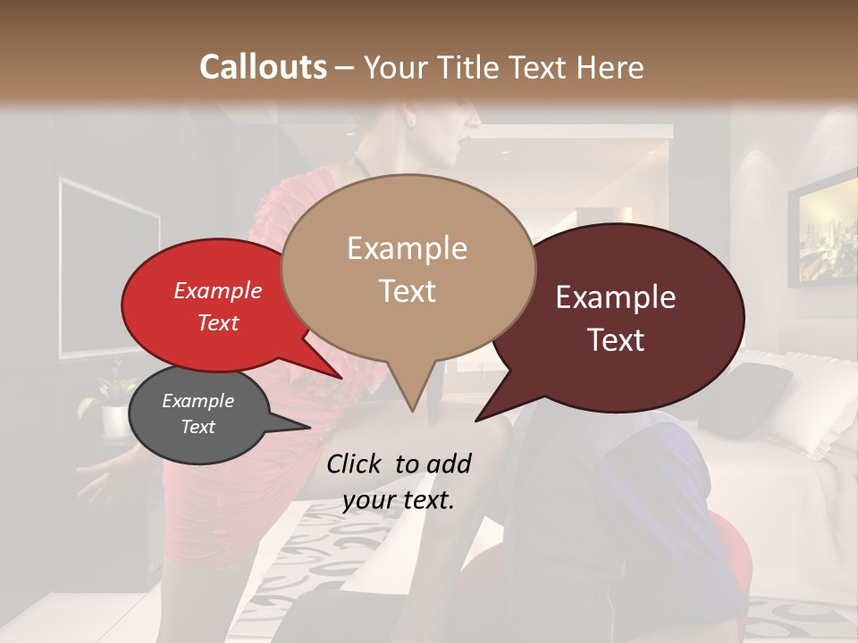 A Man Sitting On A Bed Next To A Woman PowerPoint Template