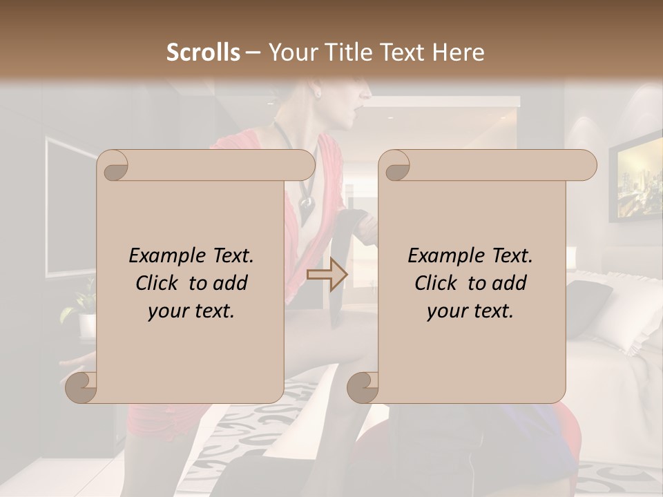 A Man Sitting On A Bed Next To A Woman PowerPoint Template