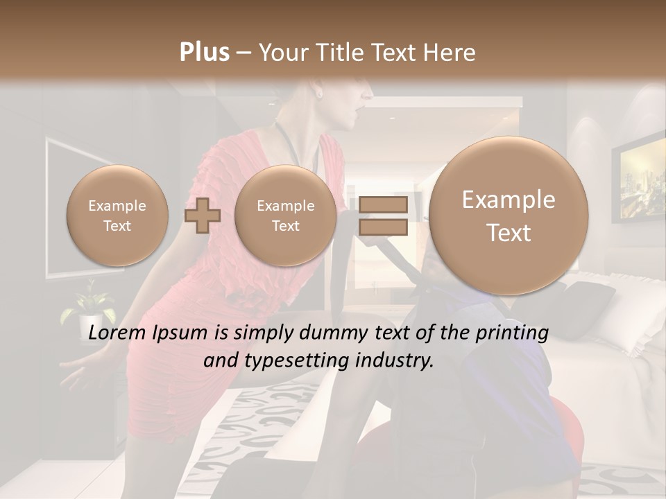 A Man Sitting On A Bed Next To A Woman PowerPoint Template