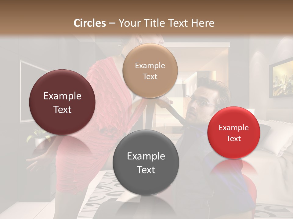 A Man Sitting On A Bed Next To A Woman PowerPoint Template