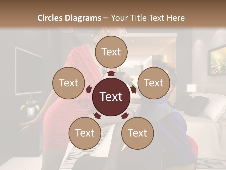 A Man Sitting On A Bed Next To A Woman PowerPoint Template