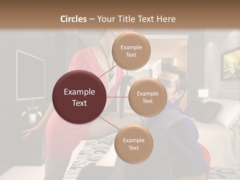 A Man Sitting On A Bed Next To A Woman PowerPoint Template