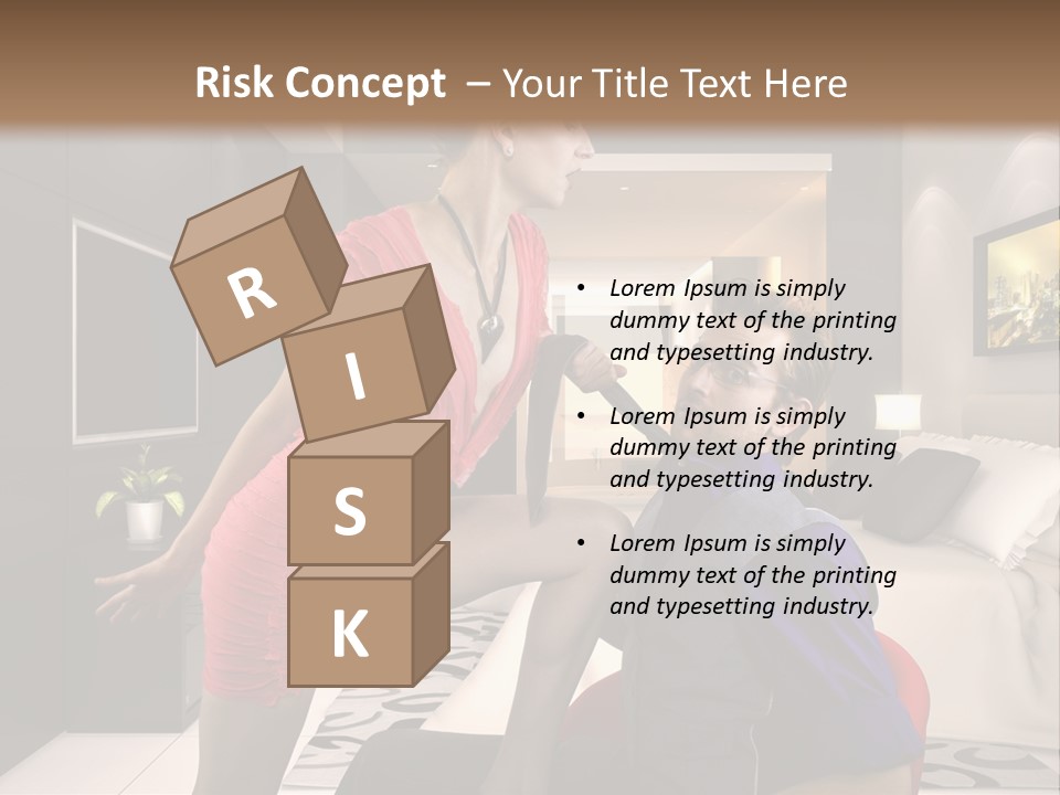 A Man Sitting On A Bed Next To A Woman PowerPoint Template