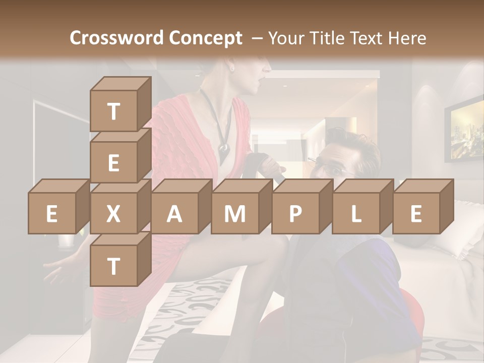 A Man Sitting On A Bed Next To A Woman PowerPoint Template