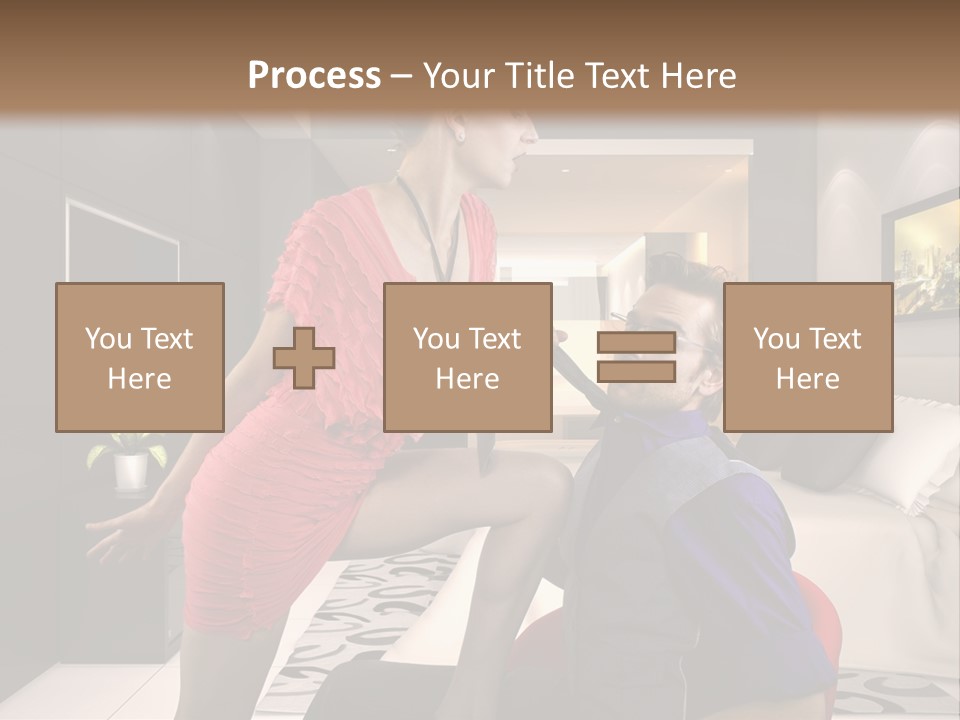A Man Sitting On A Bed Next To A Woman PowerPoint Template