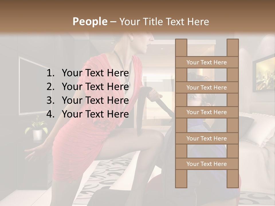 A Man Sitting On A Bed Next To A Woman PowerPoint Template