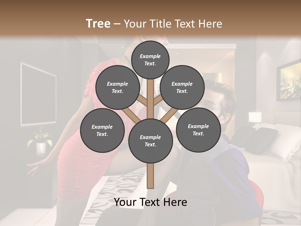 A Man Sitting On A Bed Next To A Woman PowerPoint Template