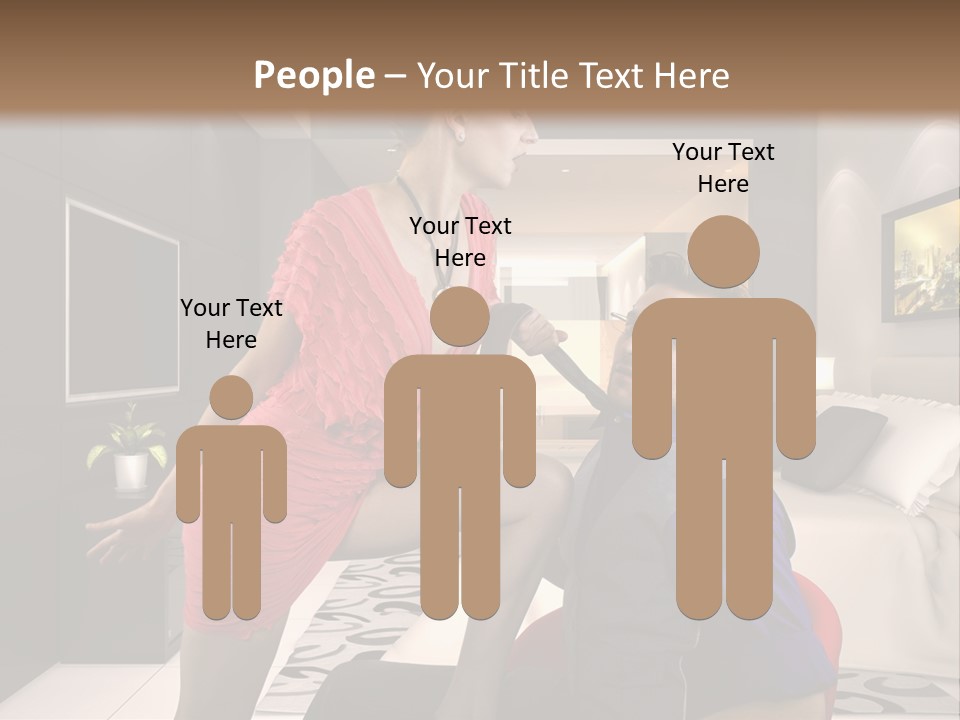 A Man Sitting On A Bed Next To A Woman PowerPoint Template