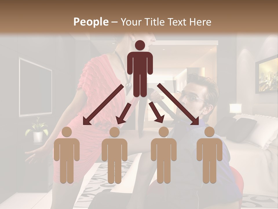 A Man Sitting On A Bed Next To A Woman PowerPoint Template