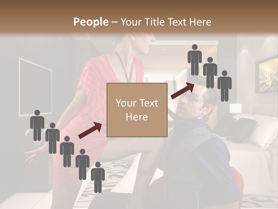 A Man Sitting On A Bed Next To A Woman PowerPoint Template