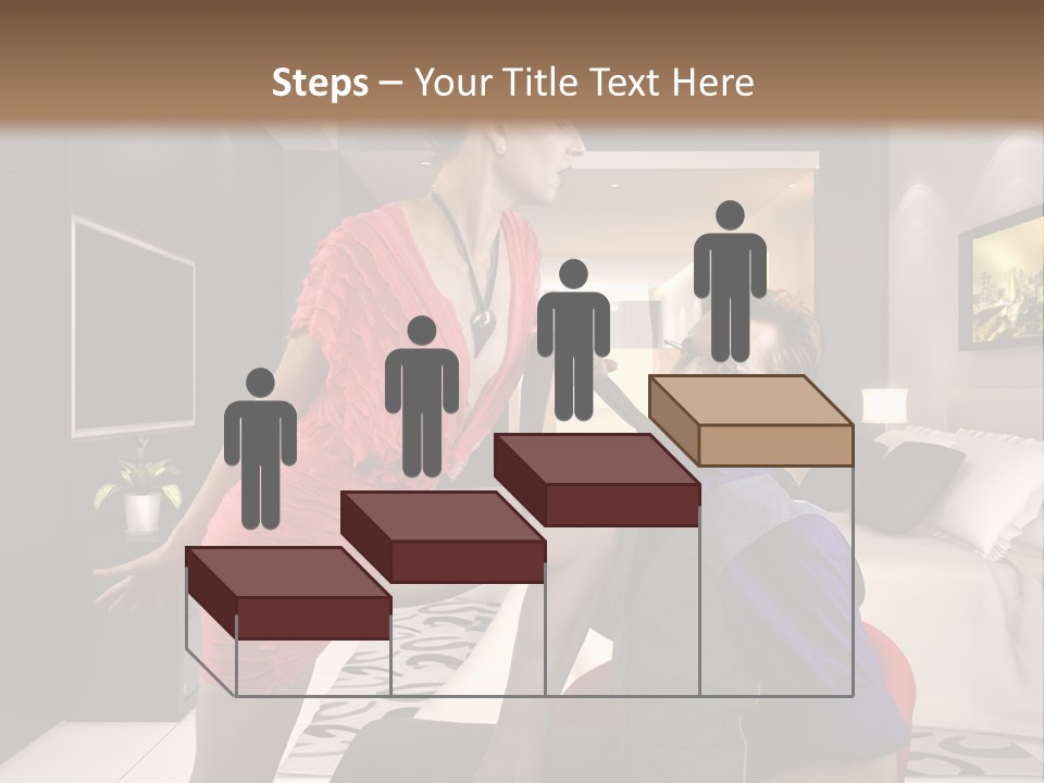 A Man Sitting On A Bed Next To A Woman PowerPoint Template