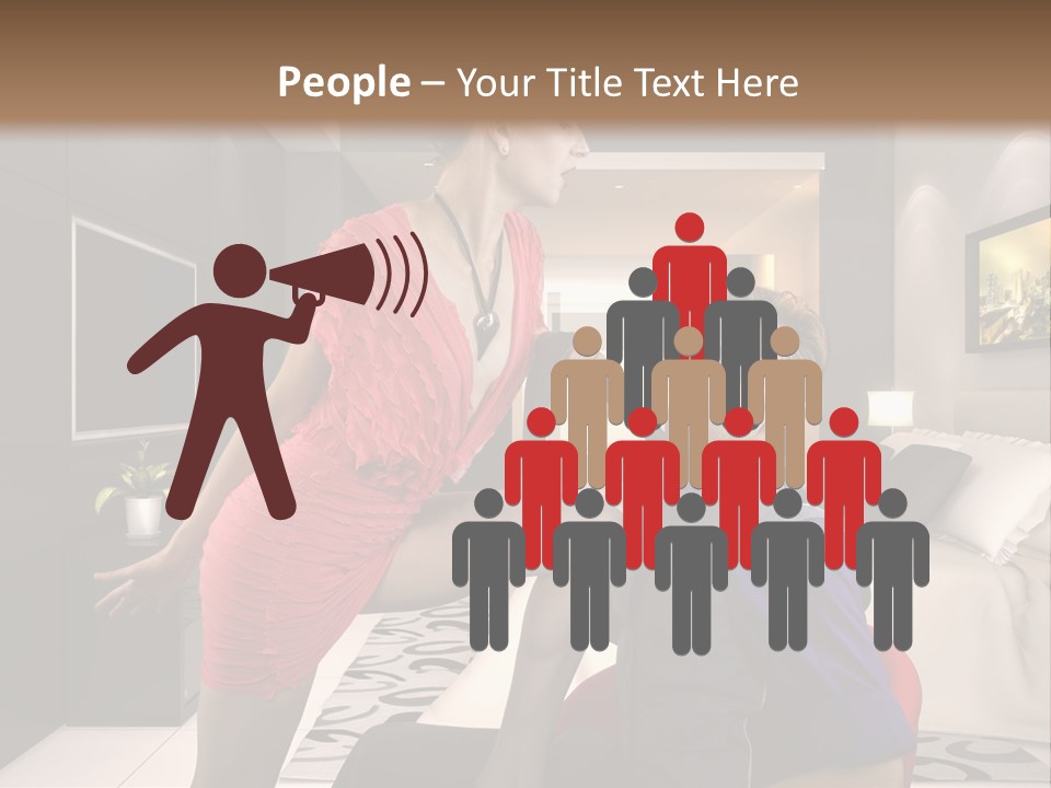 A Man Sitting On A Bed Next To A Woman PowerPoint Template