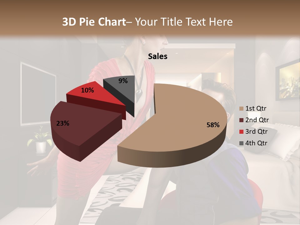A Man Sitting On A Bed Next To A Woman PowerPoint Template