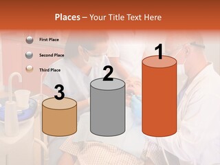 A Group Of People Standing Around A Man In A Dentist's Chair PowerPoint Template