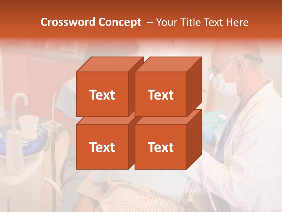 A Group Of People Standing Around A Man In A Dentist's Chair PowerPoint Template