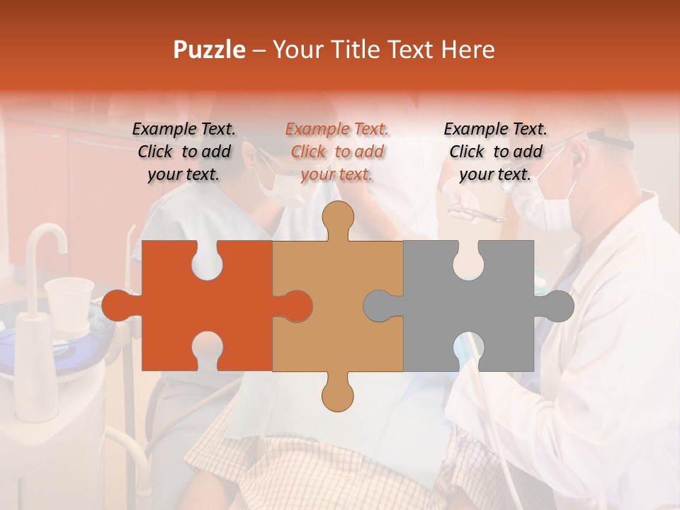 A Group Of People Standing Around A Man In A Dentist's Chair PowerPoint Template