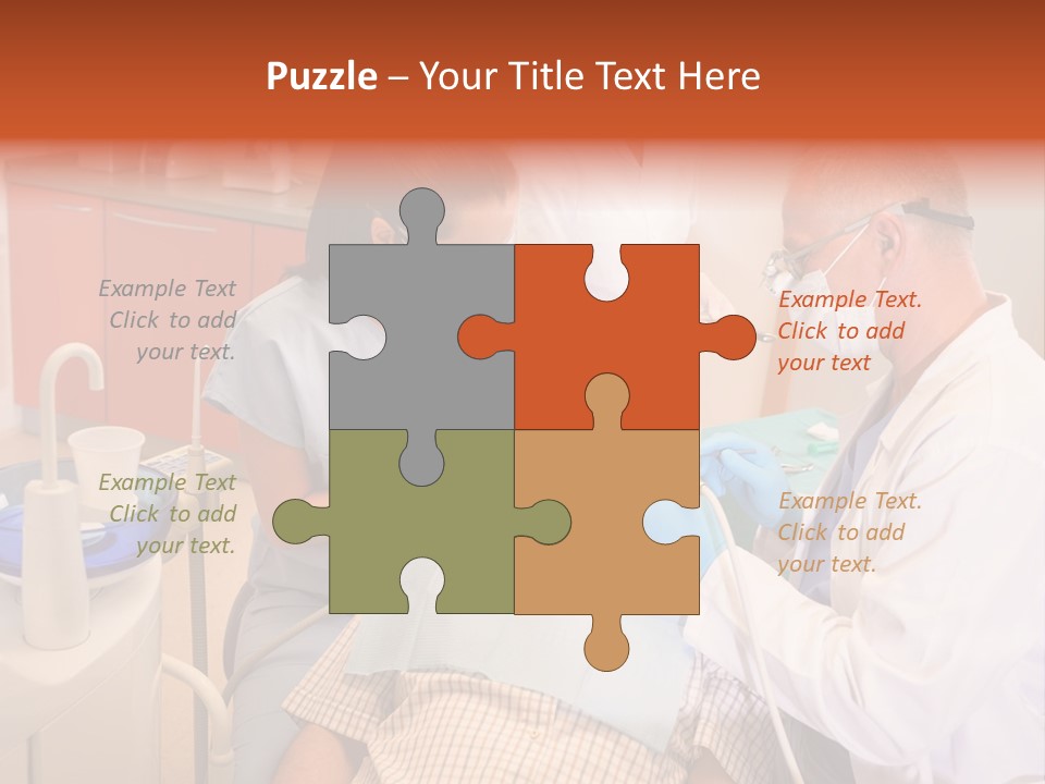 A Group Of People Standing Around A Man In A Dentist's Chair PowerPoint Template