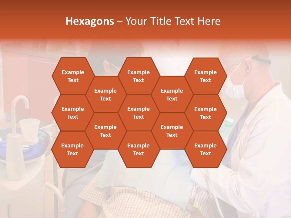 A Group Of People Standing Around A Man In A Dentist's Chair PowerPoint Template