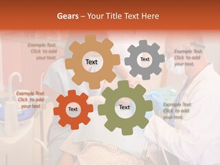 A Group Of People Standing Around A Man In A Dentist's Chair PowerPoint Template