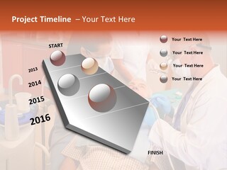 A Group Of People Standing Around A Man In A Dentist's Chair PowerPoint Template