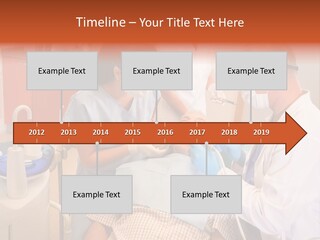 A Group Of People Standing Around A Man In A Dentist's Chair PowerPoint Template