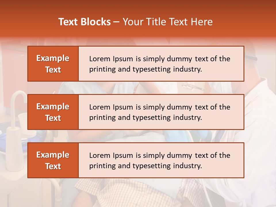 A Group Of People Standing Around A Man In A Dentist's Chair PowerPoint Template