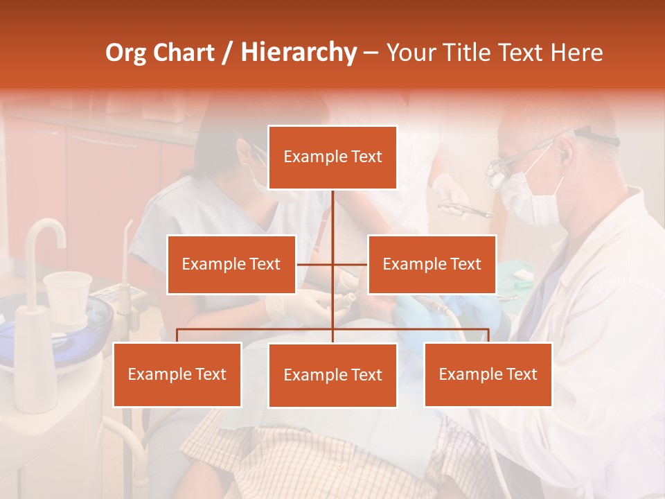 A Group Of People Standing Around A Man In A Dentist's Chair PowerPoint Template