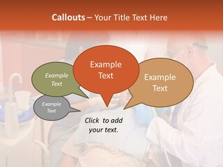 A Group Of People Standing Around A Man In A Dentist's Chair PowerPoint Template