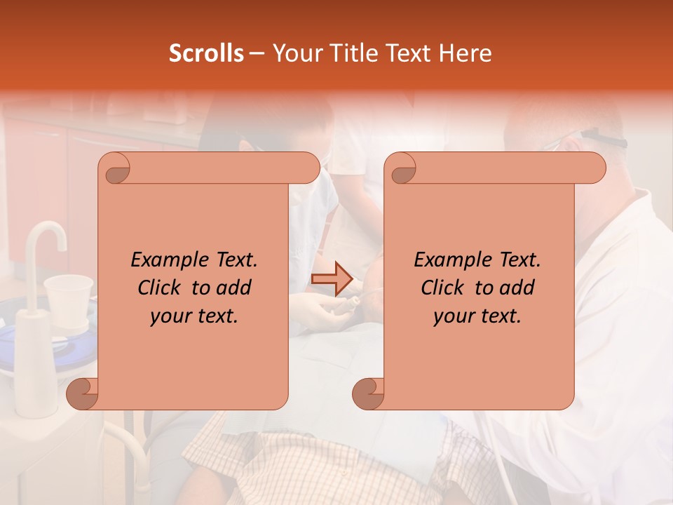 A Group Of People Standing Around A Man In A Dentist's Chair PowerPoint Template