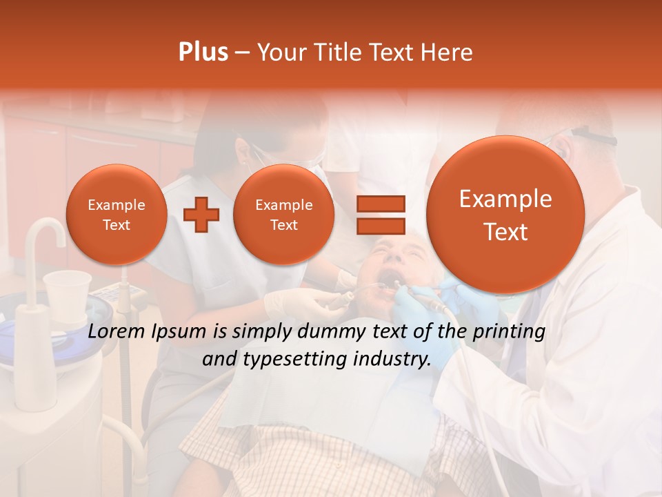 A Group Of People Standing Around A Man In A Dentist's Chair PowerPoint Template