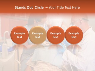 A Group Of People Standing Around A Man In A Dentist's Chair PowerPoint Template